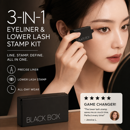3-in-1 Eyeliner & Lower Lash Stamp Kit – Precision tip, stamp applicator & smudge-proof – All-in-one for effortless eye makeup 🎨